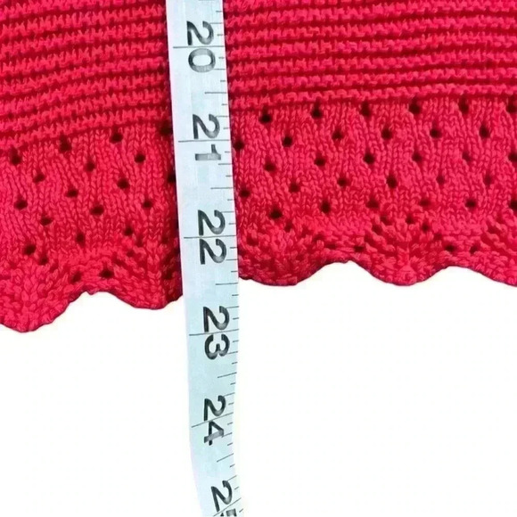 Free Assembly Women's Red Sweater Tank Top Size Large Crochet - Picture 4 of 4